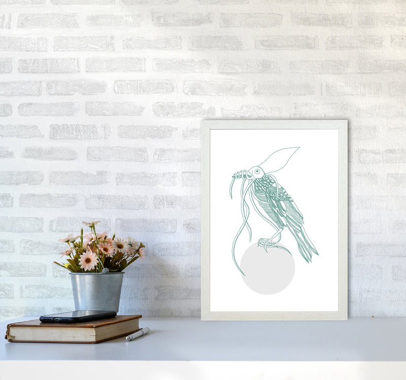 Marine Animals Bird Modern Print Animal Art Print A3 Oak Frame