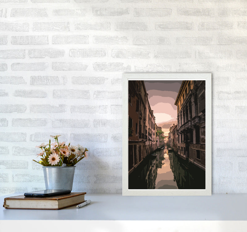 Venice Portrait 3 Modern Print A3 Oak Frame