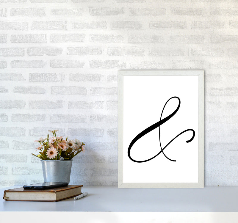 Ampersand Framed Typography Wall Art Print A3 Oak Frame