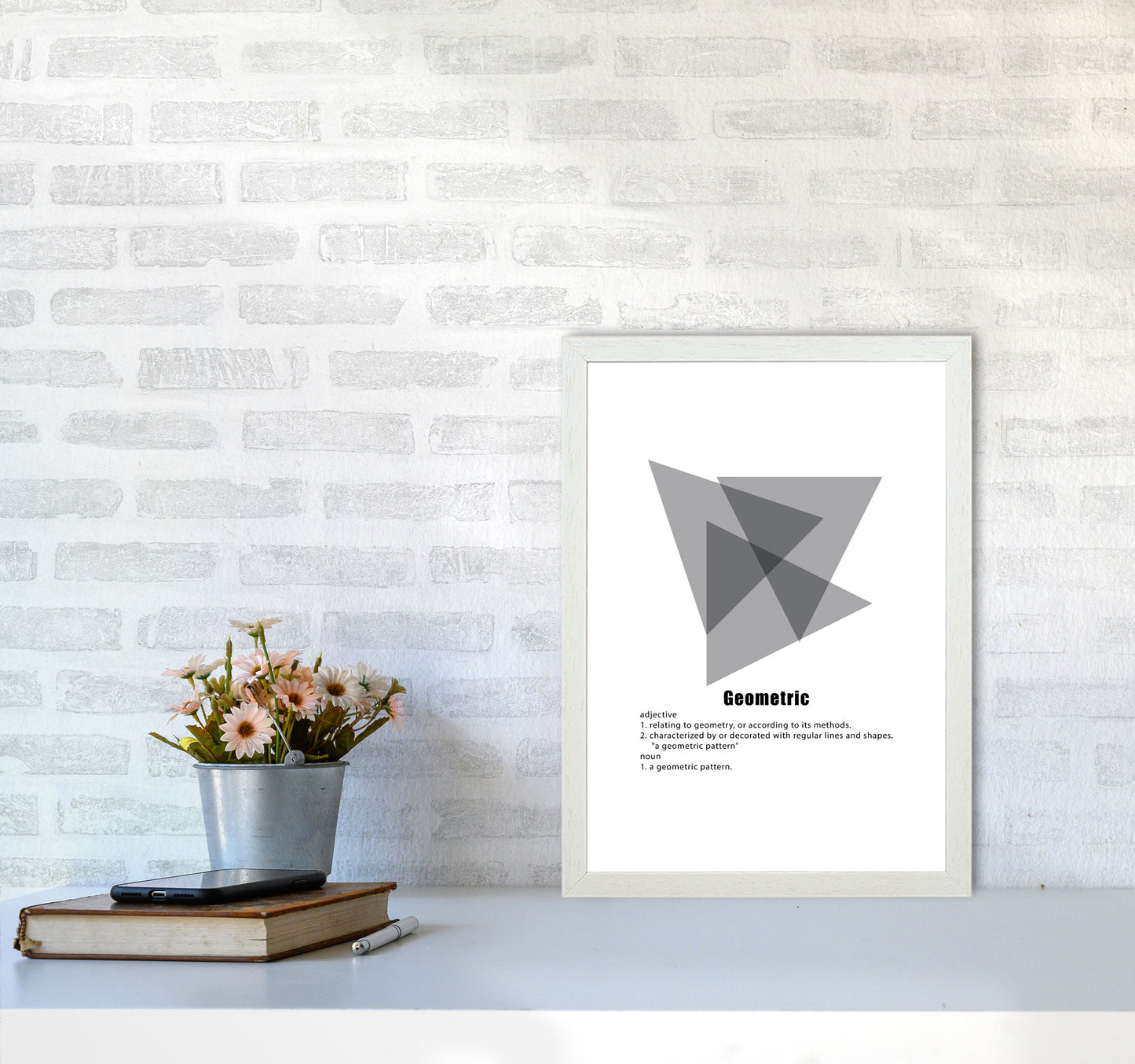 Geometric Meaning 5 Modern Print A3 Oak Frame
