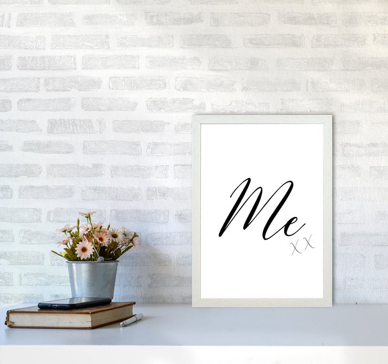 Me Framed Typography Wall Art Print A3 Oak Frame