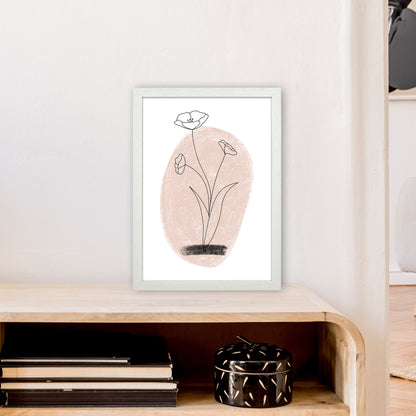 Dalia Chalk Pink Circle Flower  Art Print by Pixy Paper A3 Oak Frame
