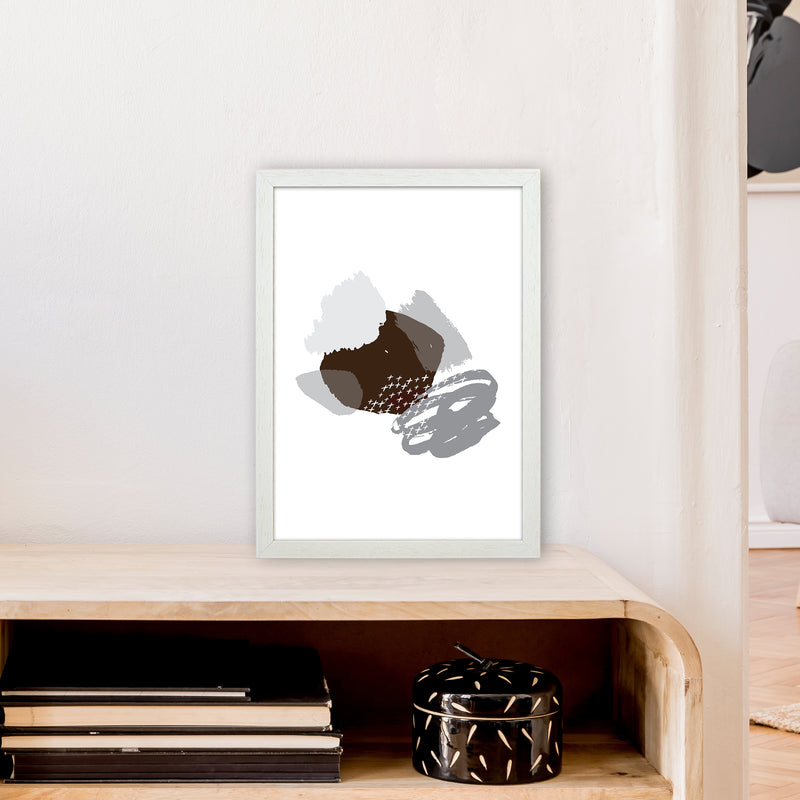 Mismatch Grey And Black  Art Print by Pixy Paper A3 Oak Frame
