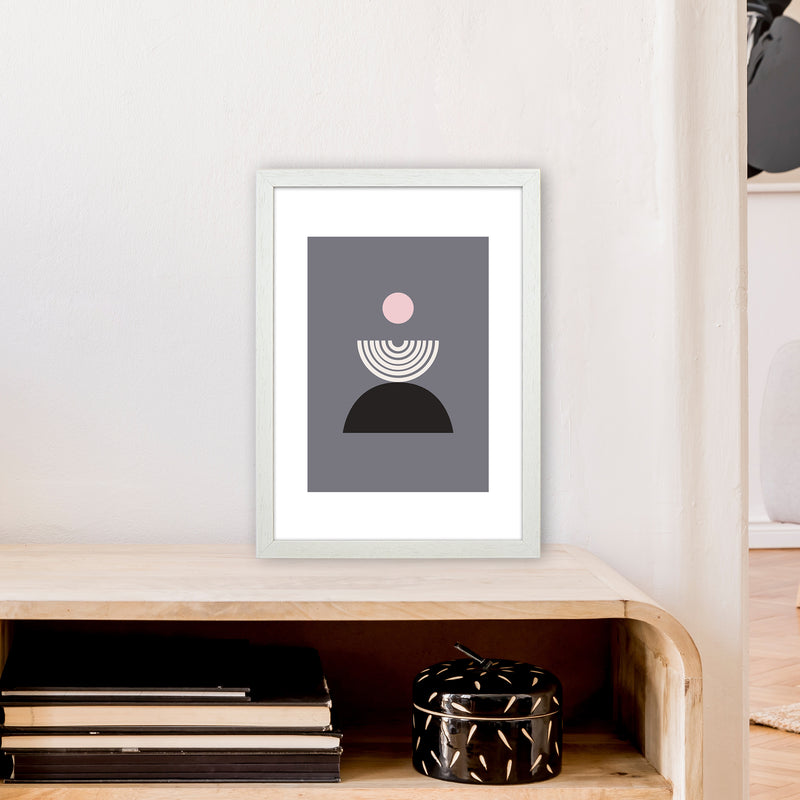 Mila Pink Fountain N9  Art Print by Pixy Paper A3 Oak Frame