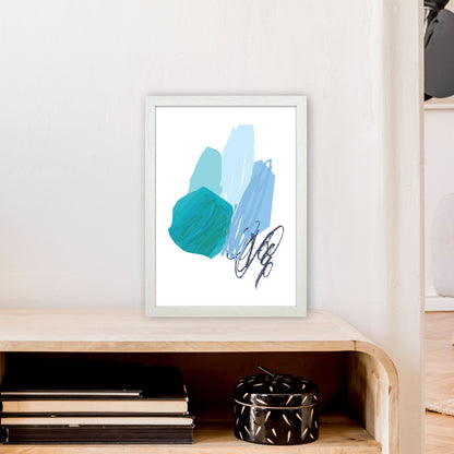 Blue Palette Drawings  Art Print by Pixy Paper A3 Oak Frame