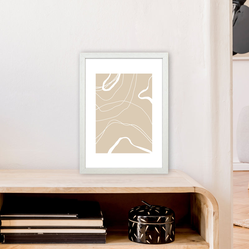 Mica Sand Swirls N24  Art Print by Pixy Paper A3 Oak Frame