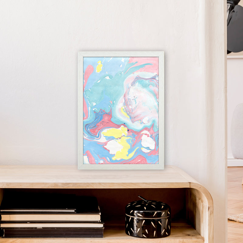 Liquid Mix Rainbow  Art Print by Pixy Paper A3 Oak Frame