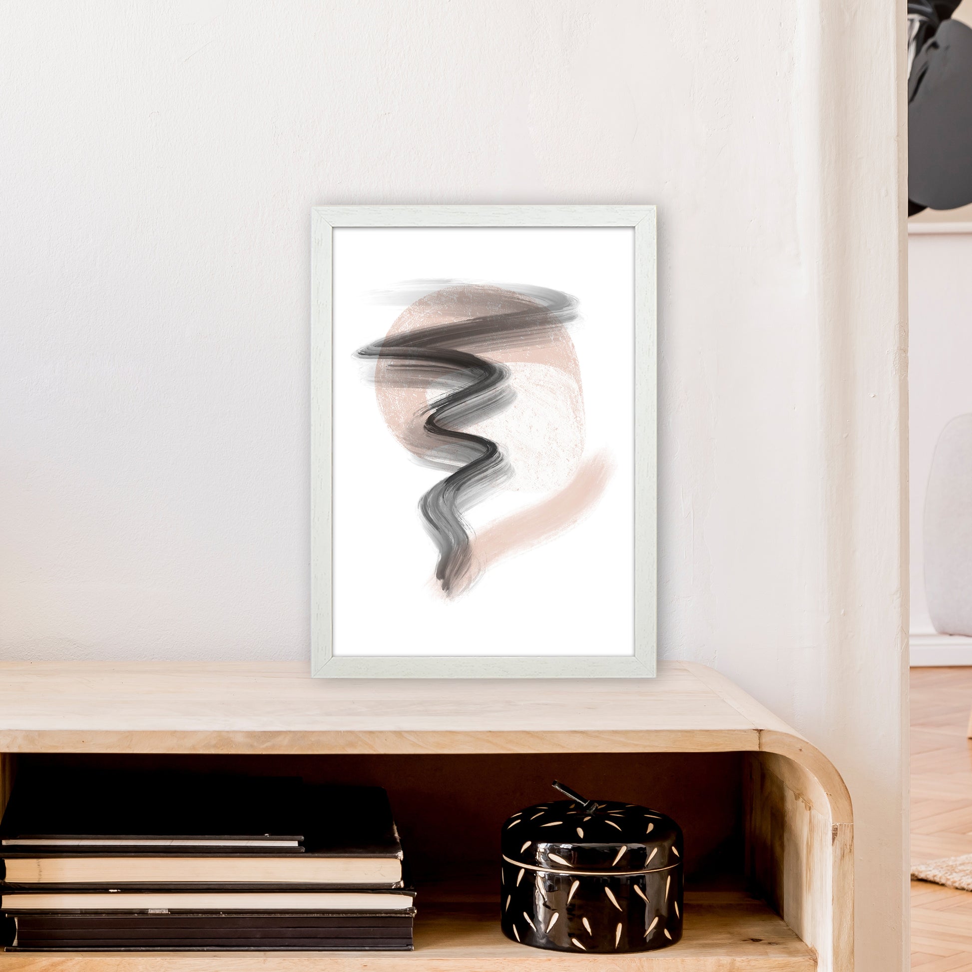 Dalia Chalk Storm  Art Print by Pixy Paper A3 Oak Frame