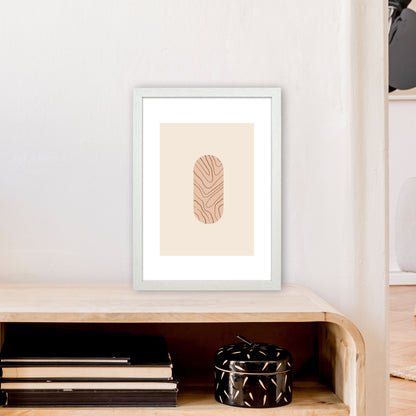 Mica Sand Leaf N12  Art Print by Pixy Paper A3 Oak Frame