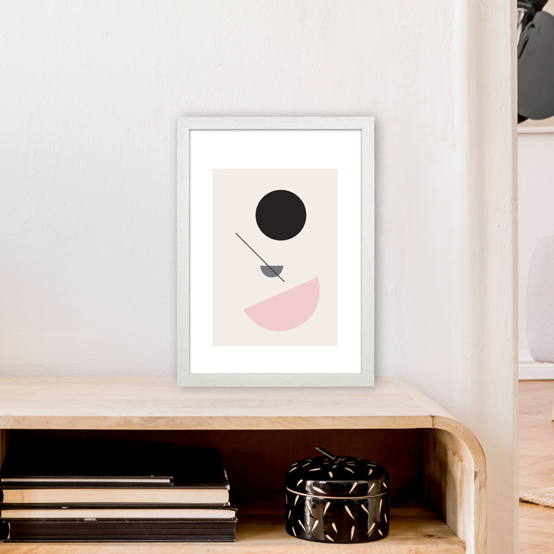 Mila Abstract N3  Art Print by Pixy Paper A3 Oak Frame