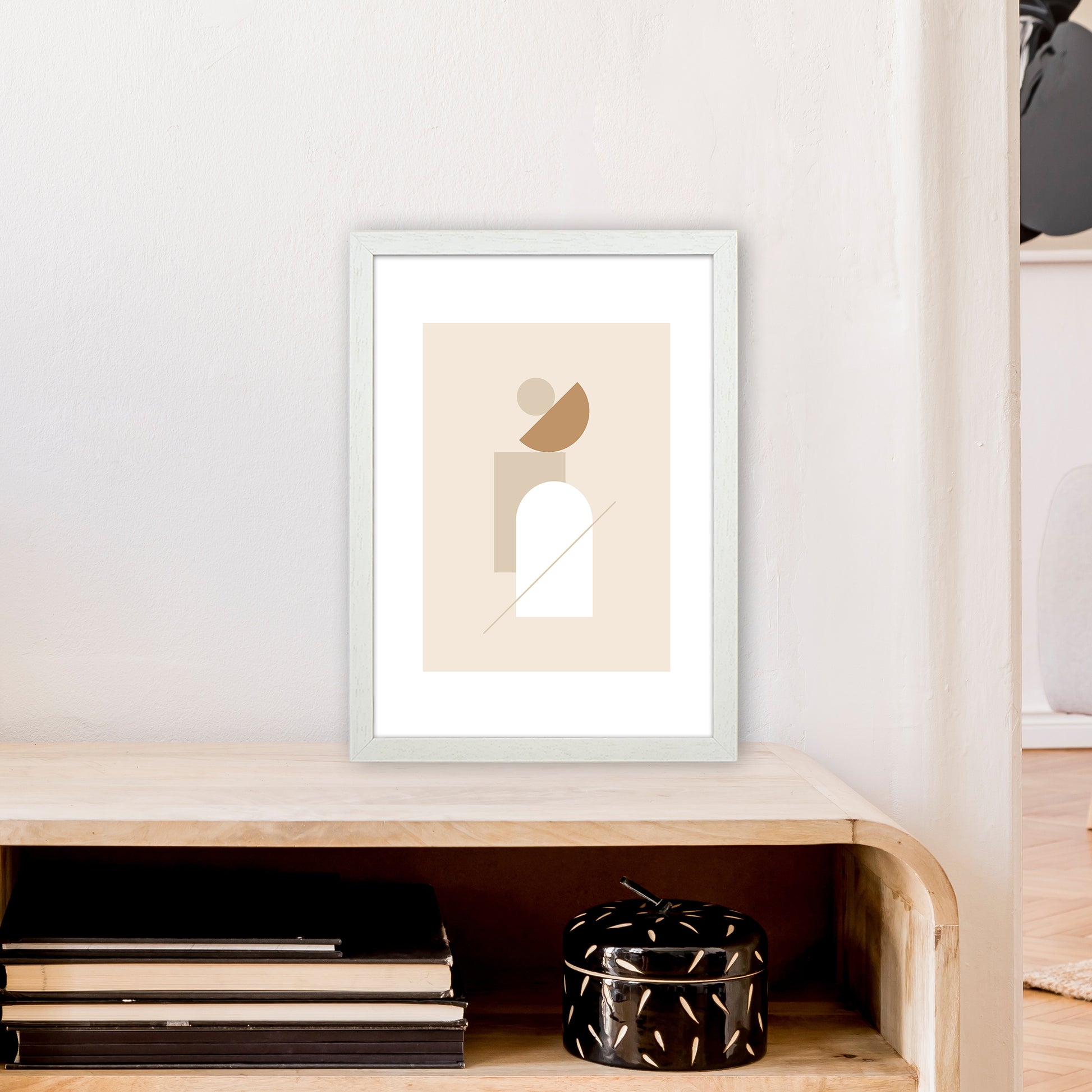 Mica Sand N21  Art Print by Pixy Paper A3 Oak Frame