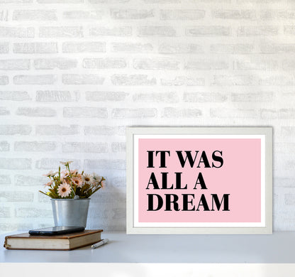 It Was All A Dream Neon Funk  Art Print by Pixy Paper A3 Oak Frame
