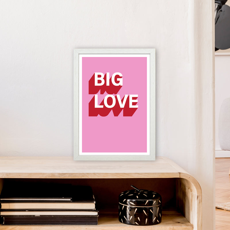 Big Love Shadow  Art Print by Pixy Paper A3 Oak Frame
