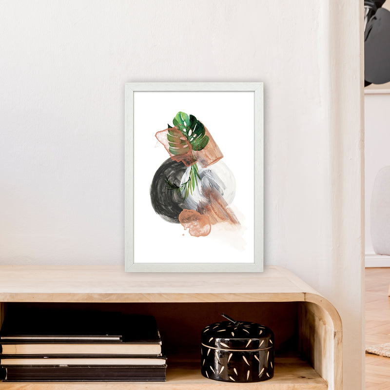 Round Exotic Abstract  Art Print by Pixy Paper A3 Oak Frame