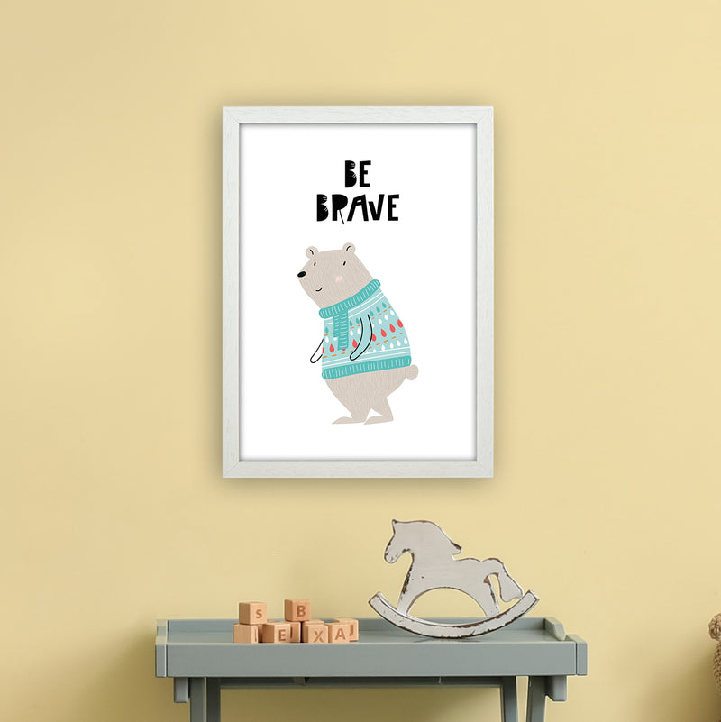 Be Brave Animal  Art Print by Pixy Paper A3 Oak Frame