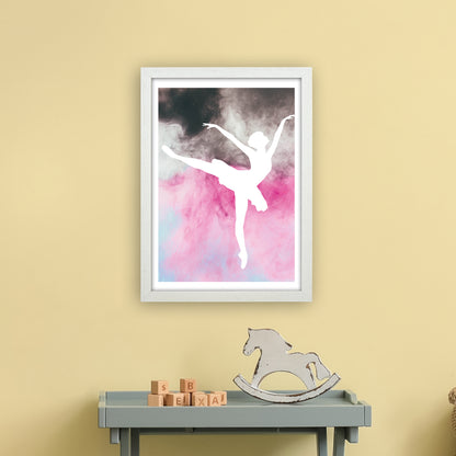 Ballerina Watercolour  Art Print by Pixy Paper A3 Oak Frame