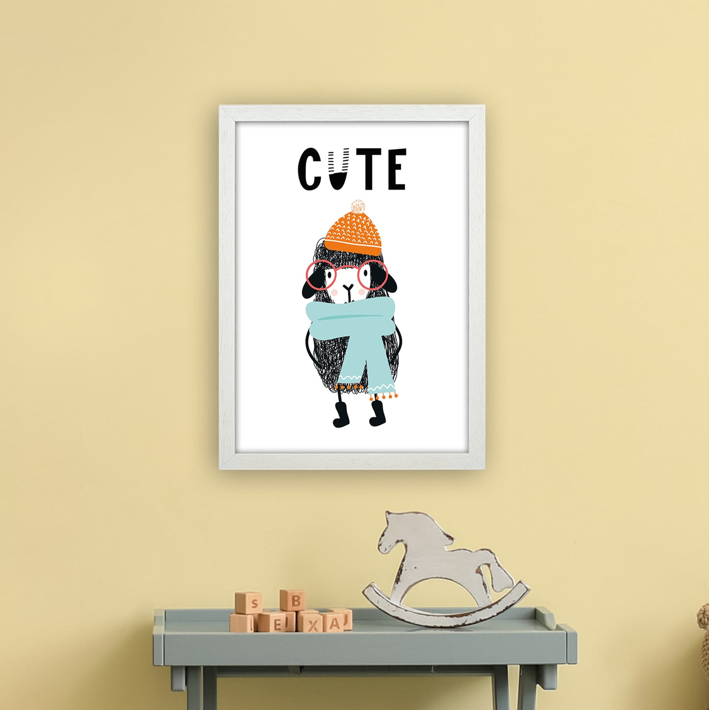 Cute Animal Pop  Art Print by Pixy Paper A3 Oak Frame