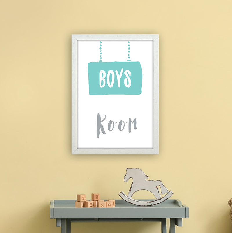 Boys Room Mint  Art Print by Pixy Paper A3 Oak Frame