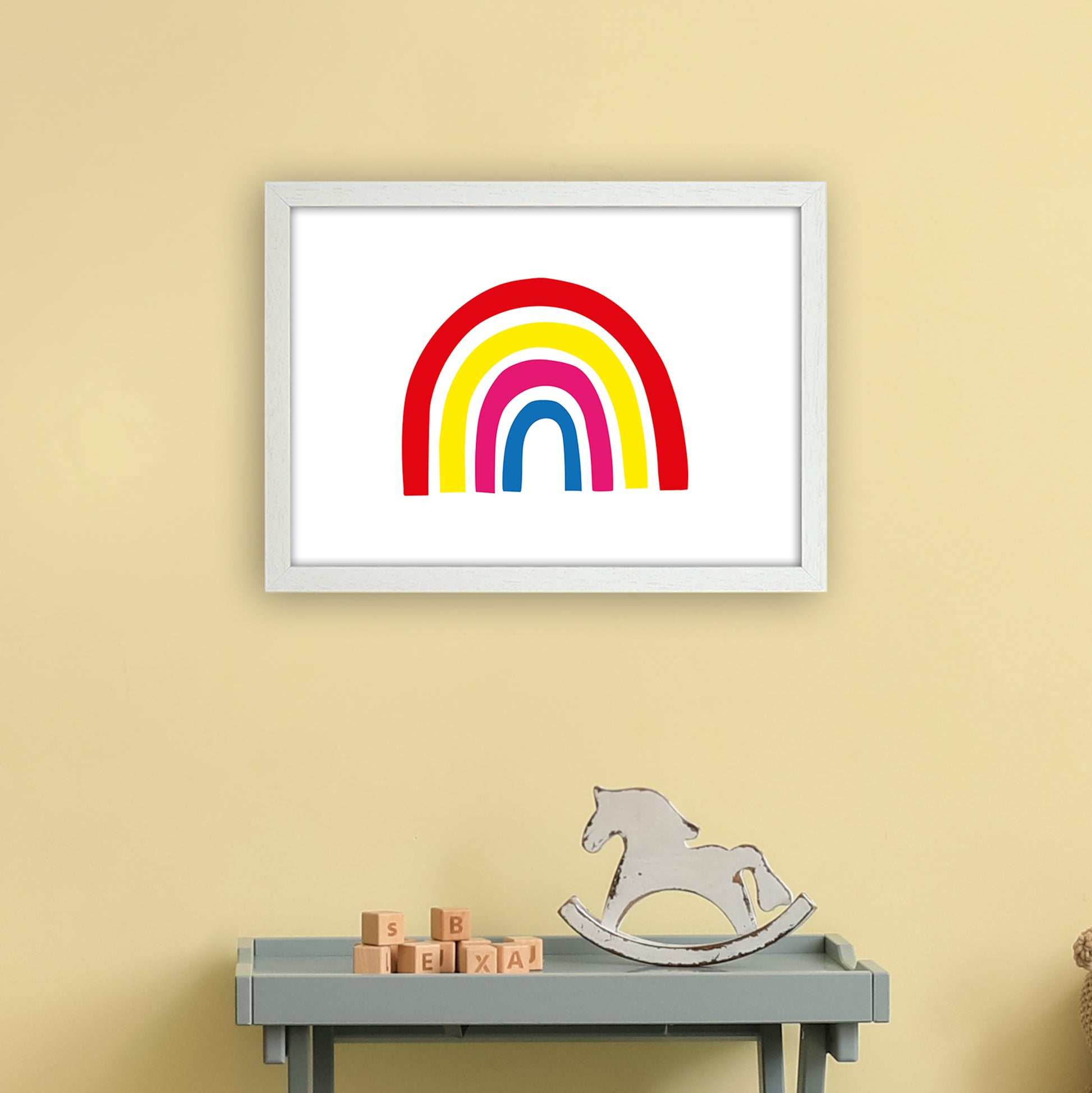 Rainbow Red  Art Print by Pixy Paper A3 Oak Frame