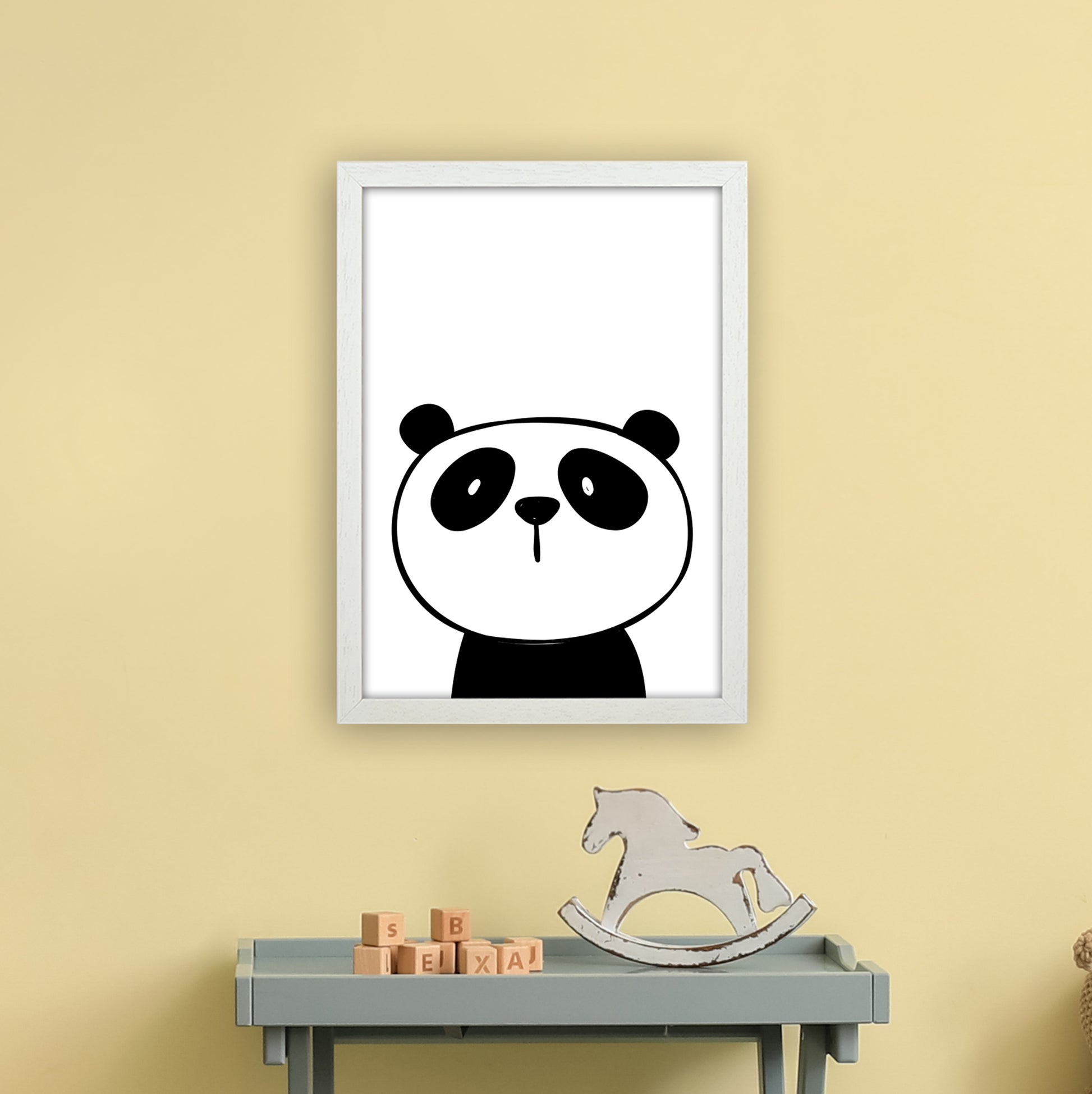 Panda  Art Print by Pixy Paper A3 Oak Frame