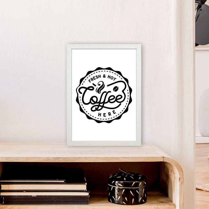 Fresh And Hot Coffee  Art Print by Pixy Paper A3 Oak Frame