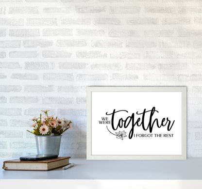 We Were Together Landscape  Art Print by Pixy Paper A3 Oak Frame
