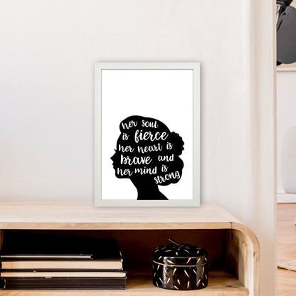 Her Soul Is Fierce White  Art Print by Pixy Paper A3 Oak Frame