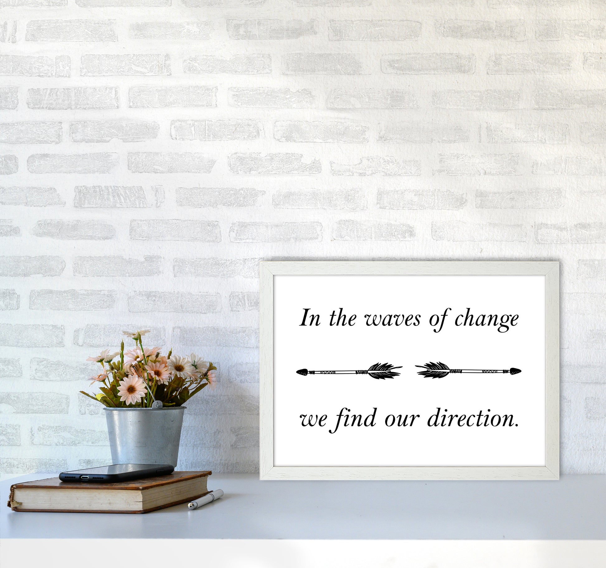 In The Waves Of Change  Art Print by Pixy Paper A3 Oak Frame