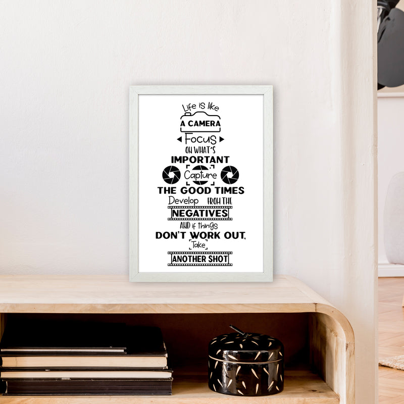 Life Is Like A Camera  Art Print by Pixy Paper A3 Oak Frame