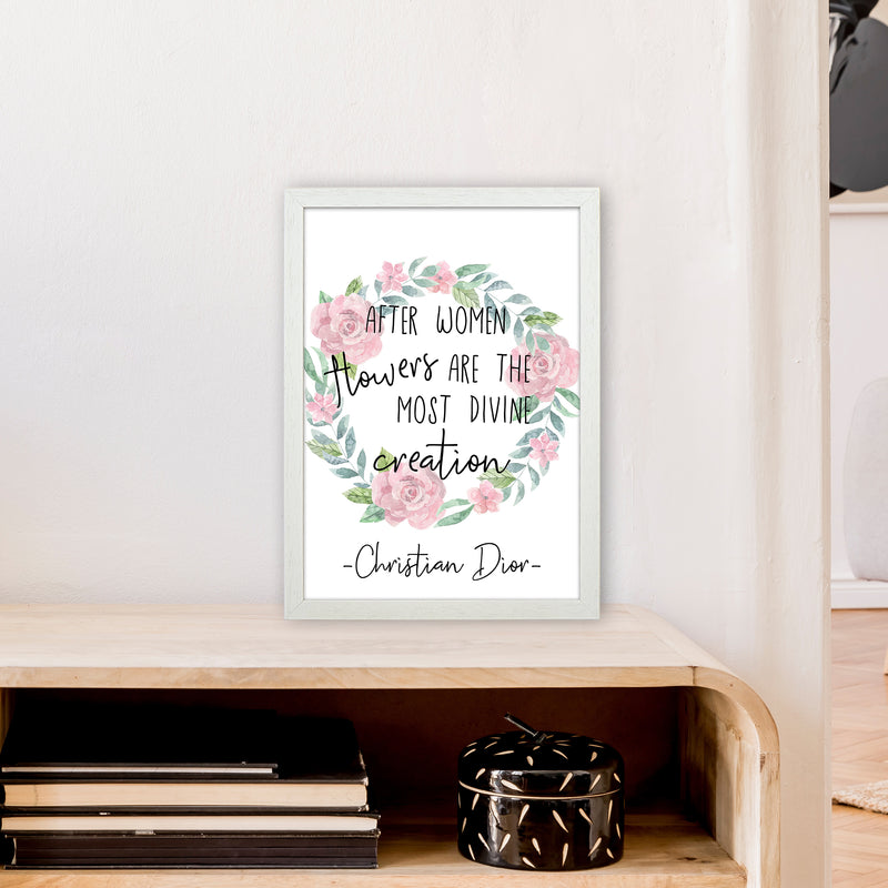 After Women Flowers  Art Print by Pixy Paper A3 Oak Frame