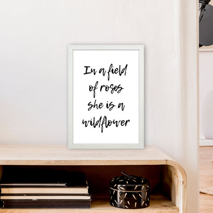 In A Field Of Roses  Art Print by Pixy Paper A3 Oak Frame