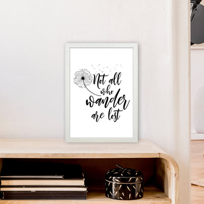 Not All Who Wander  Art Print by Pixy Paper A3 Oak Frame