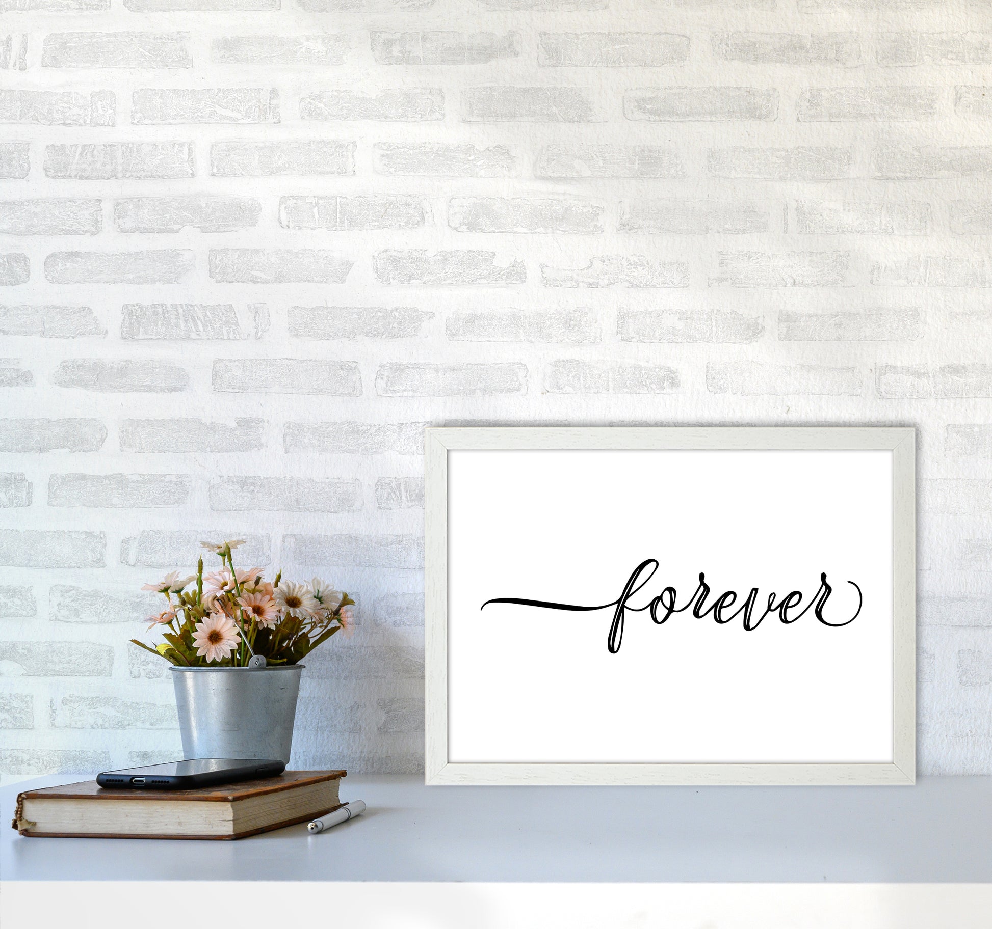 Forever Landscape  Art Print by Pixy Paper A3 Oak Frame