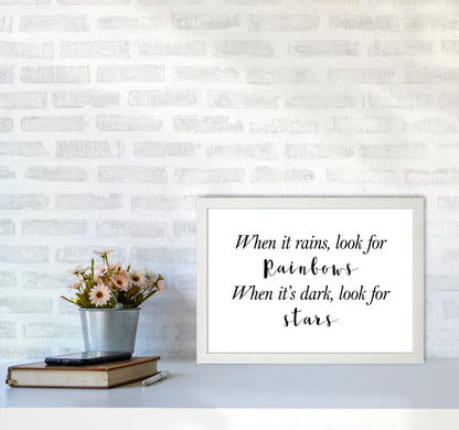 When It Rains  Art Print by Pixy Paper A3 Oak Frame
