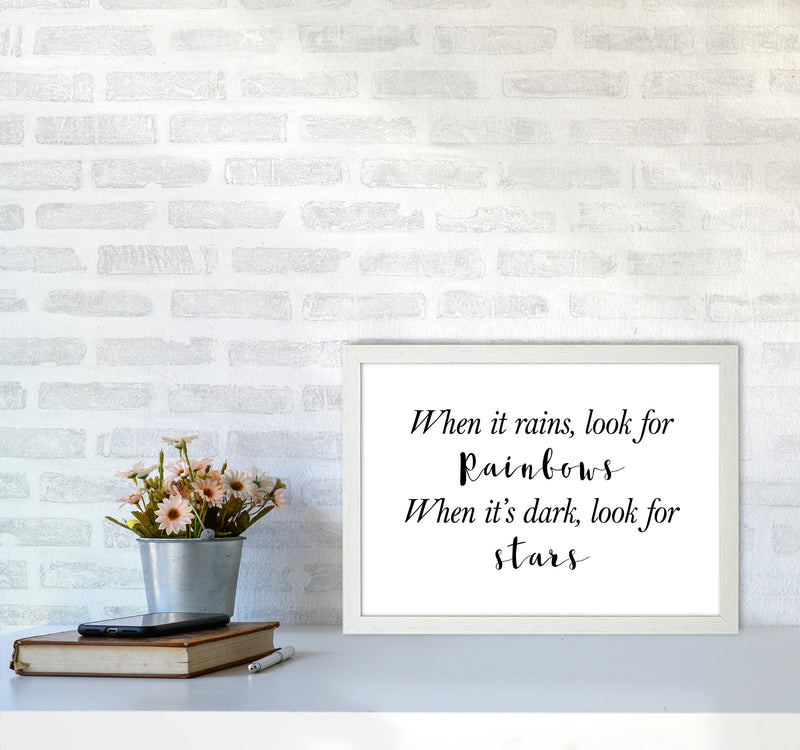 When It Rains  Art Print by Pixy Paper A3 Oak Frame