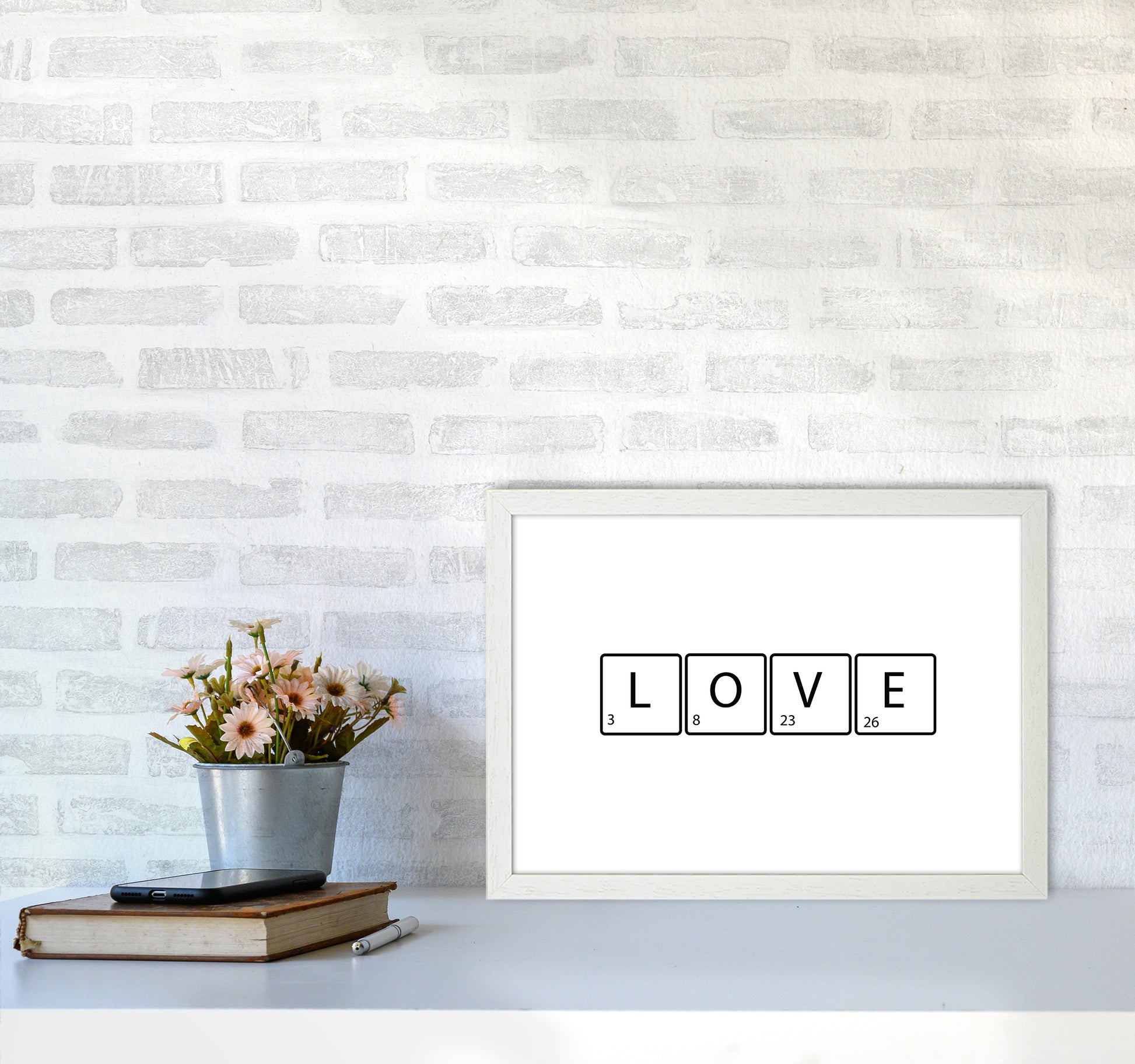 Love Letters  Art Print by Pixy Paper A3 Oak Frame