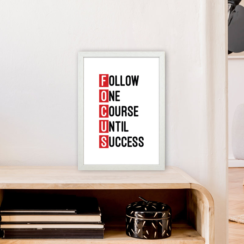 Focus Red  Art Print by Pixy Paper A3 Oak Frame