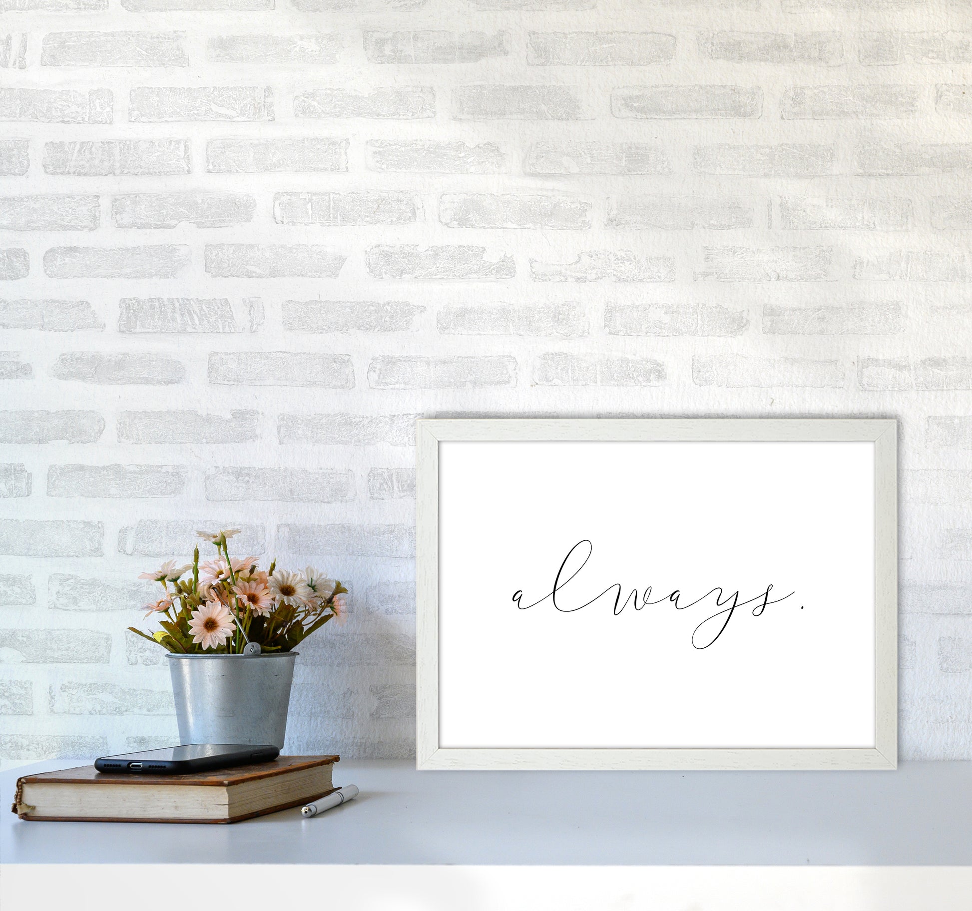 Always  Art Print by Pixy Paper A3 Oak Frame
