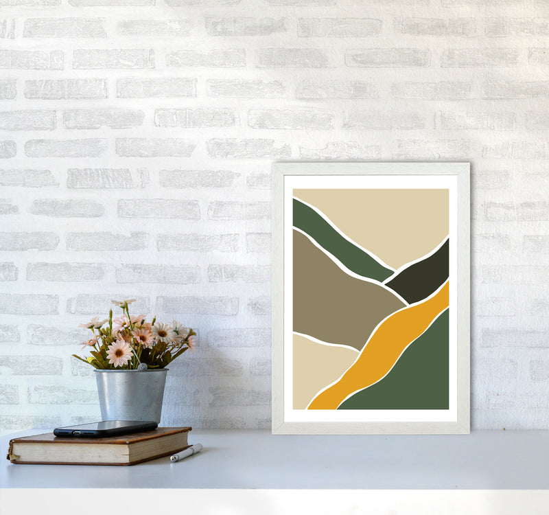 Wild Collection Rocky Roads Abstract Art Print by Pixy Paper A3 Oak Frame