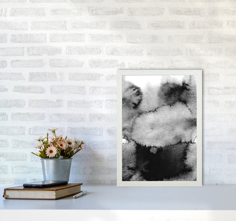 Majestic Monochrome Watercolour 14 Art Print by Pixy Paper A3 Oak Frame