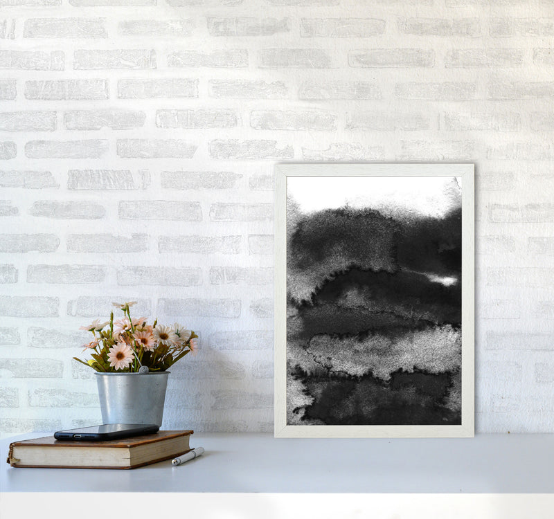 Majestic Monochrome Watercolour 16 Art Print by Pixy Paper A3 Oak Frame