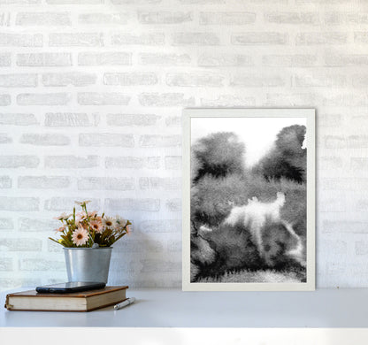 Majestic Monochrome Watercolour 17 Art Print by Pixy Paper A3 Oak Frame