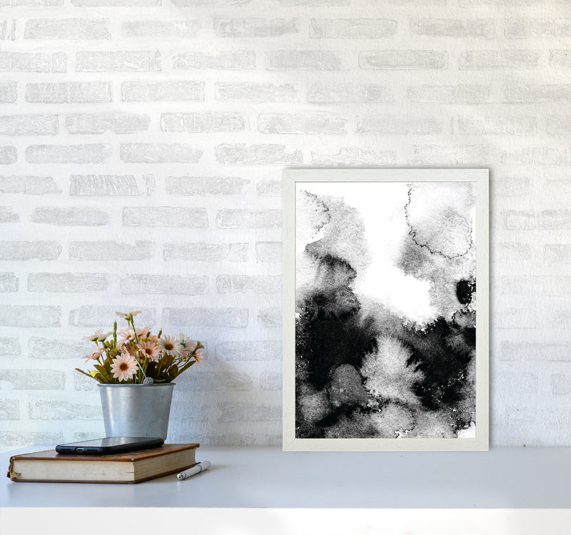 Majestic Monochrome Watercolour 12 Art Print by Pixy Paper A3 Oak Frame