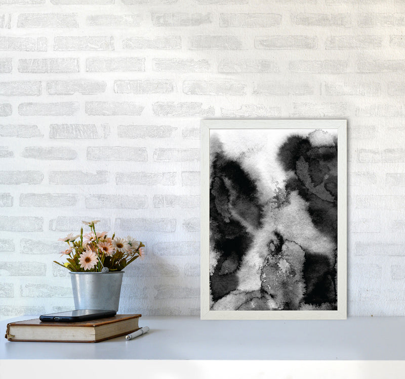 Majestic Monochrome Watercolour 11 Art Print by Pixy Paper A3 Oak Frame