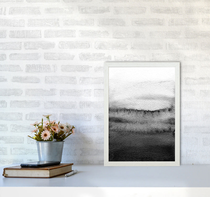 Majestic Monochrome Watercolour 18 Art Print by Pixy Paper A3 Oak Frame