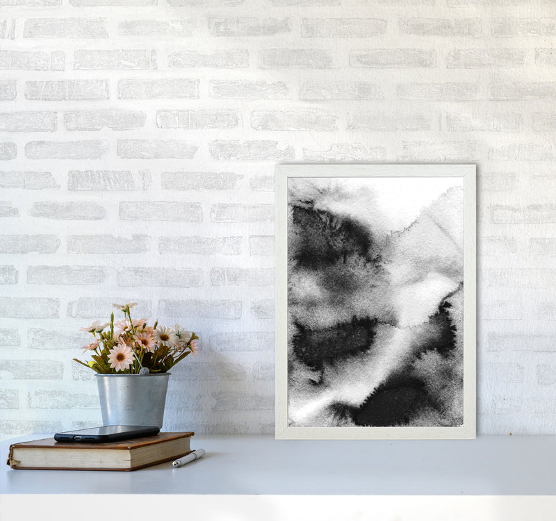 Majestic Monochrome Watercolour 03 Art Print by Pixy Paper A3 Oak Frame