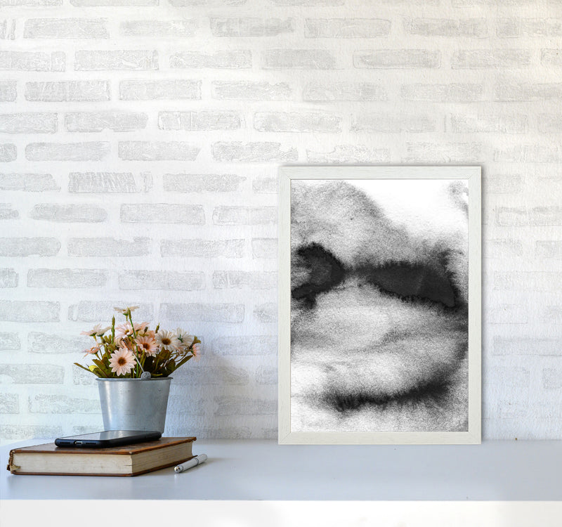 Majestic Monochrome Watercolour 08 Art Print by Pixy Paper A3 Oak Frame