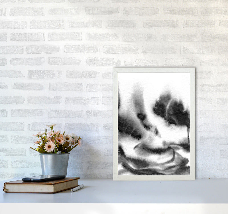 Majestic Monochrome Watercolour 06 Art Print by Pixy Paper A3 Oak Frame