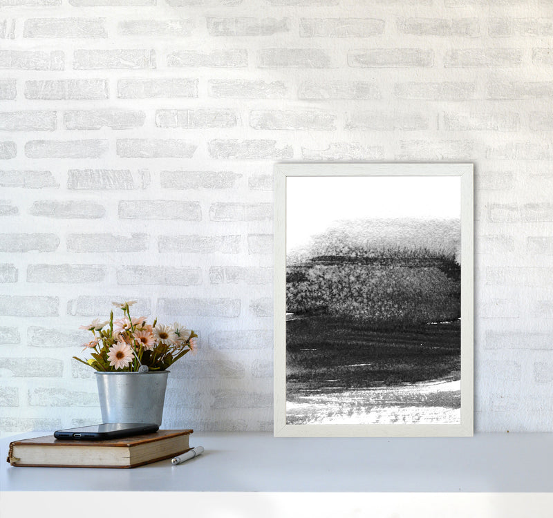 Majestic Monochrome Watercolour 01 Art Print by Pixy Paper A3 Oak Frame