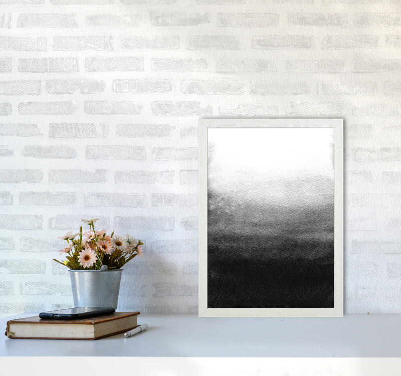 Majestic Monochrome Watercolour 07 Art Print by Pixy Paper A3 Oak Frame